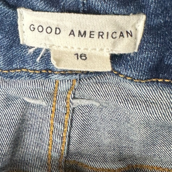 Good American Dark Blue high waisted skinny Leg Jeans size 16 - Picture 3 of 9